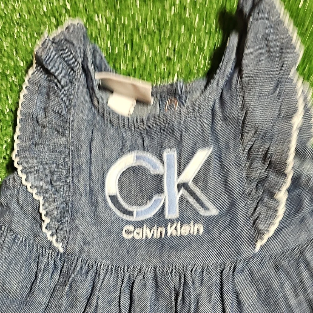 Calvin Klein Blue Baby Dress with Ruffles
